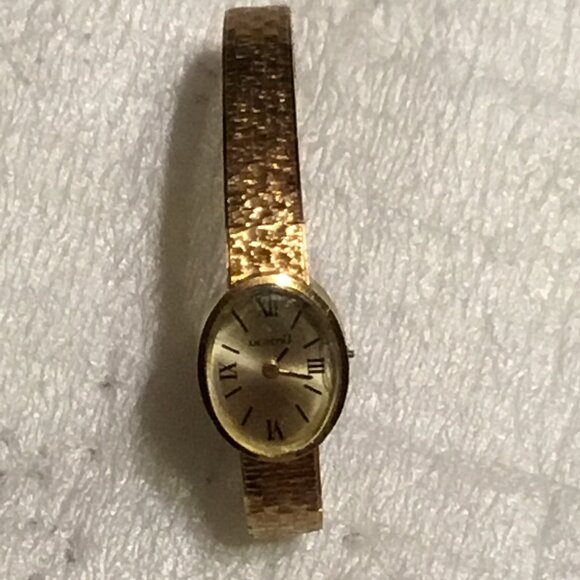 Gorgeous & vintage Verano 14k gold ladies' Italian wristwatch with 14K gold band - Picture 2 of 16
